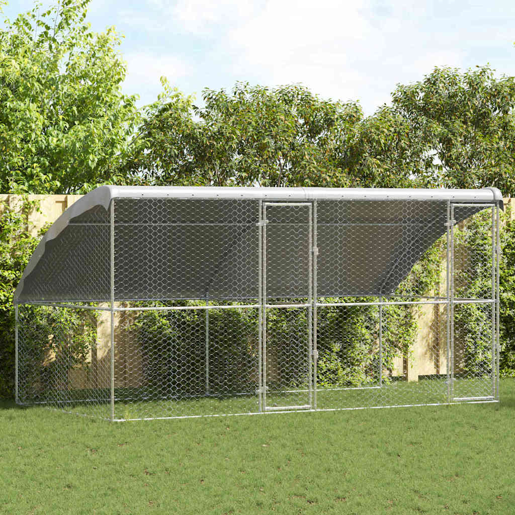 Hundekäfig 2 stk. Silber 4 x 2 x 2 m Verzinkter Stahl