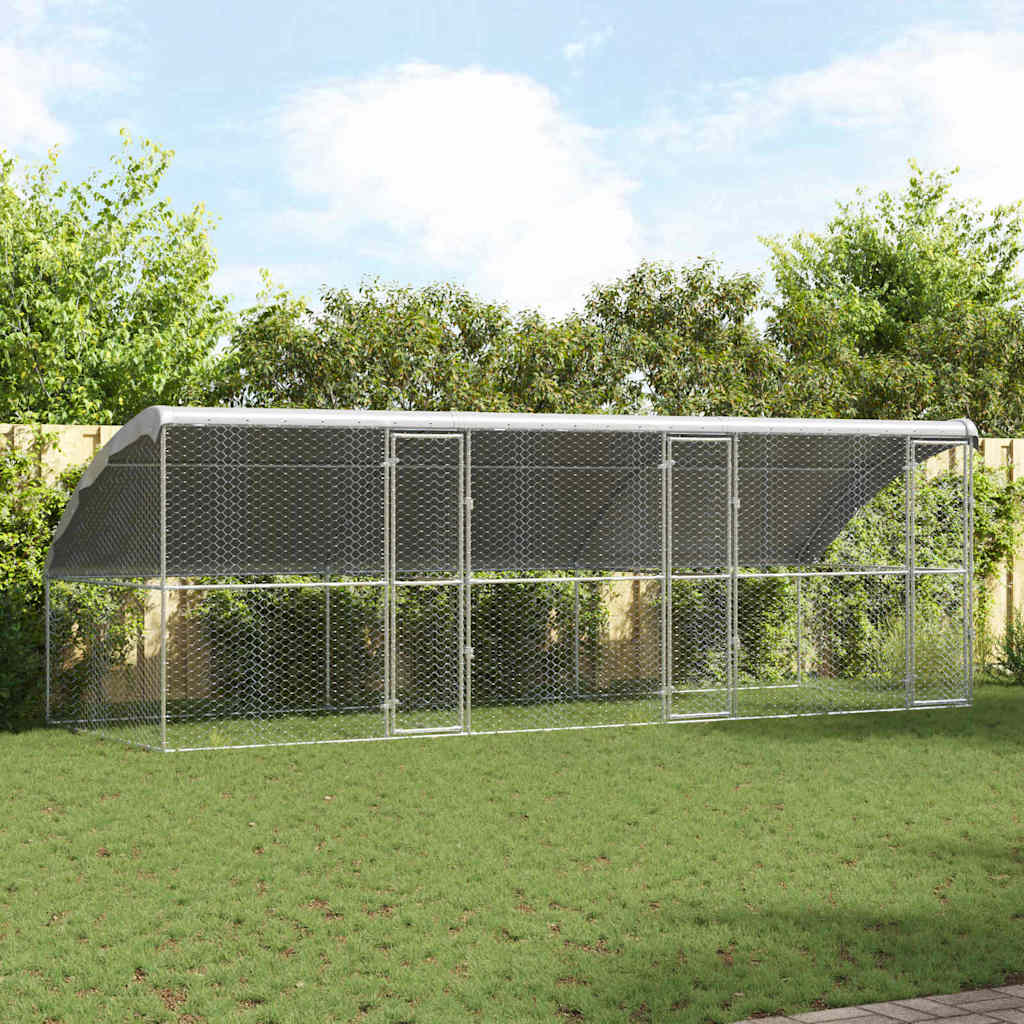 Hundekäfig 3 stk. Silber 6 x 2 x 2 m Verzinkter Stahl