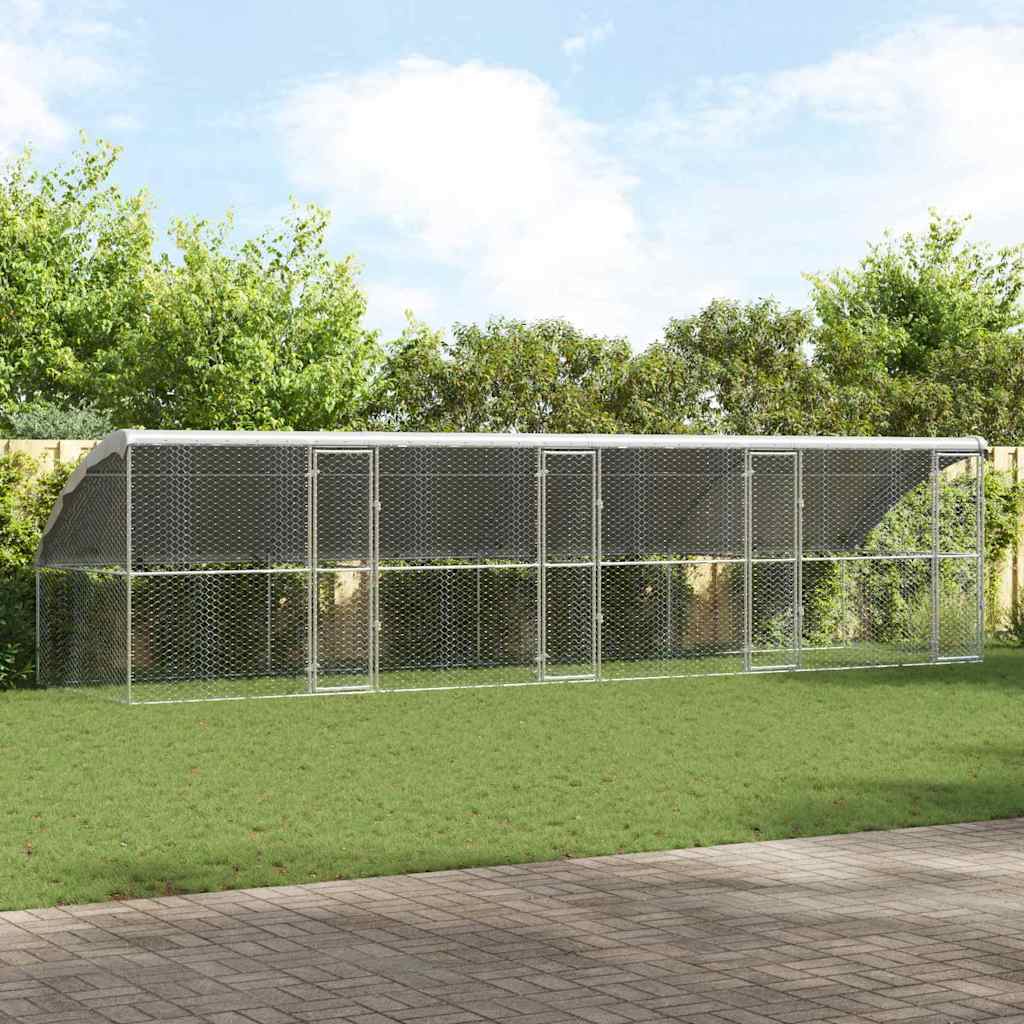 Hundekäfig 4 stk. Silber 8 x 2 x 2 m Verzinkter Stahl