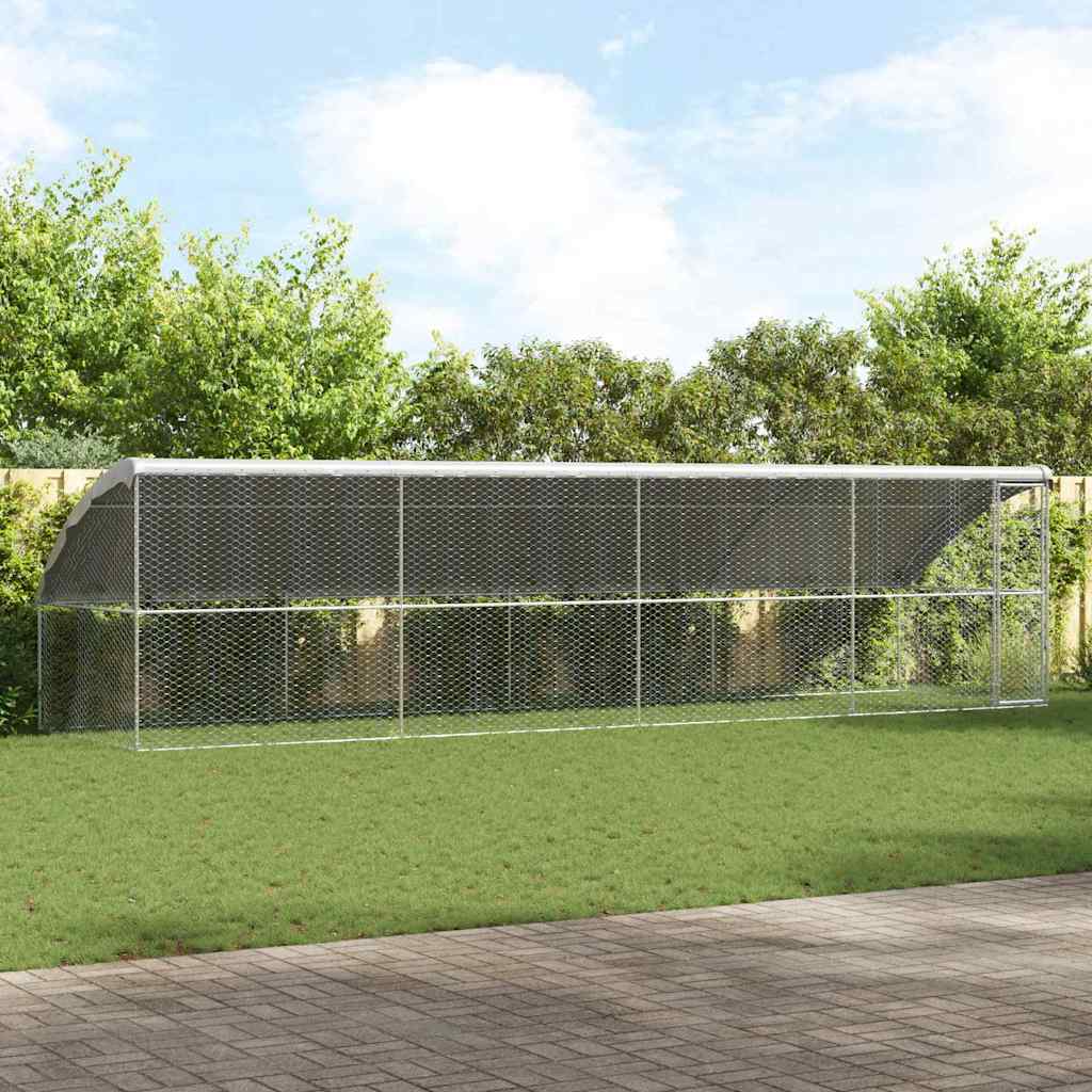 Hundekäfig 4 stk. Silber 8 x 2 x 2 m Verzinkter Stahl