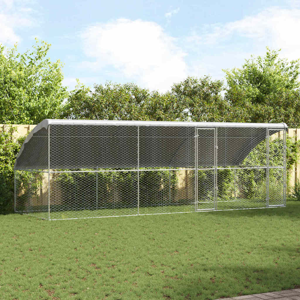Hundekäfig 3 stk. Silber 6 x 2 x 2 m Verzinkter Stahl