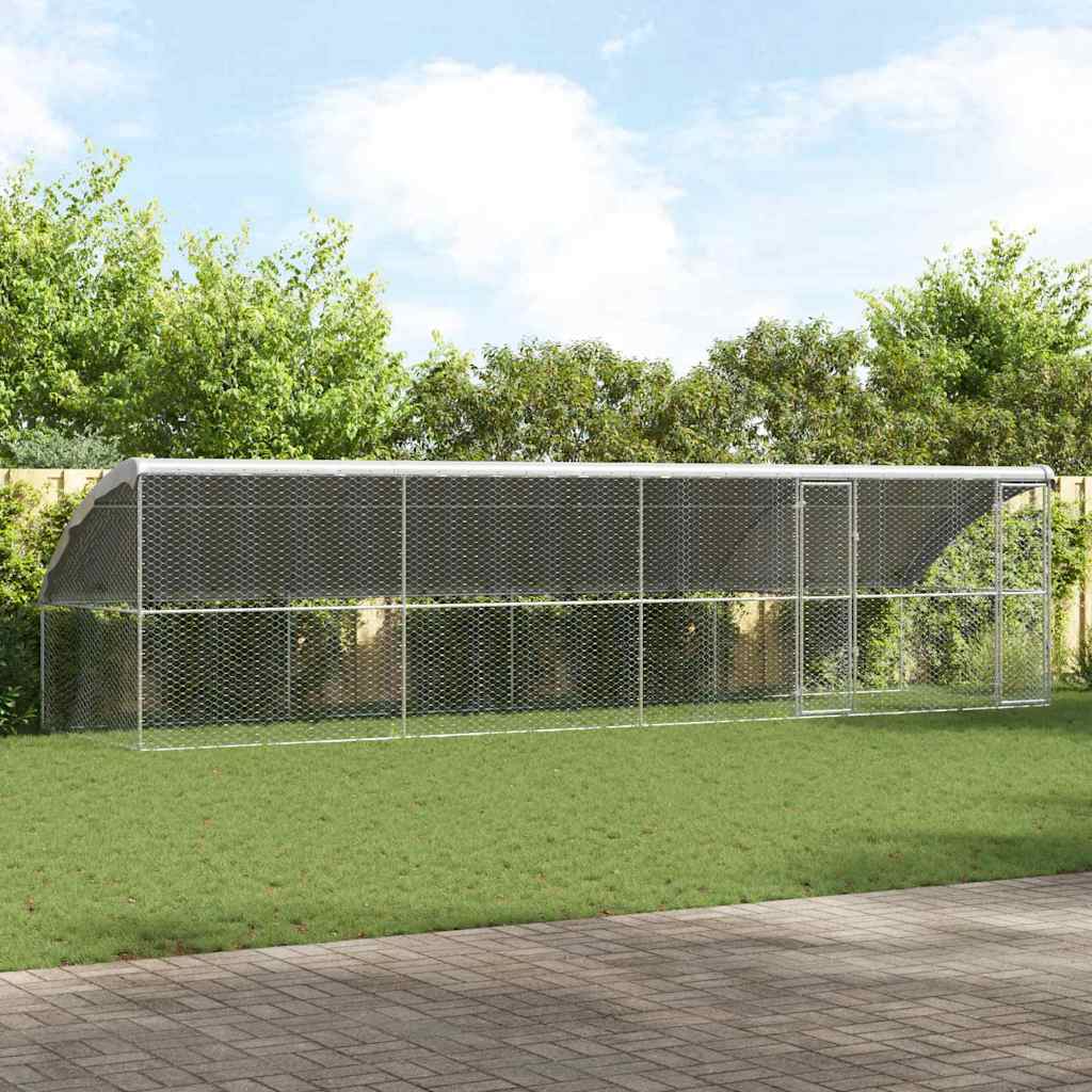 Hundekäfig 4 stk. Silber 8 x 2 x 2 m Verzinkter Stahl