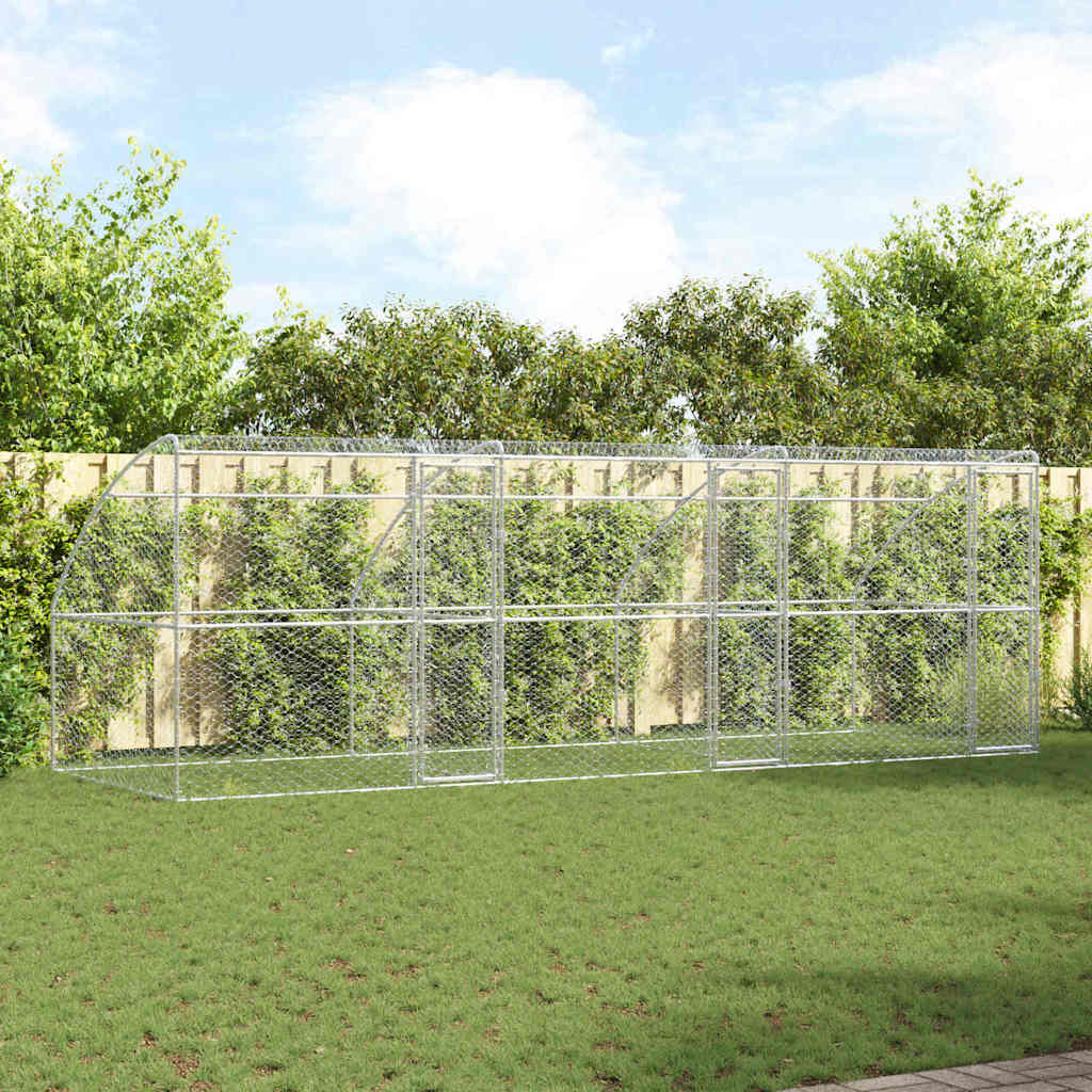 Hundekäfig 3 stk. Silber 6 x 2 x 2 m Verzinkter Stahl