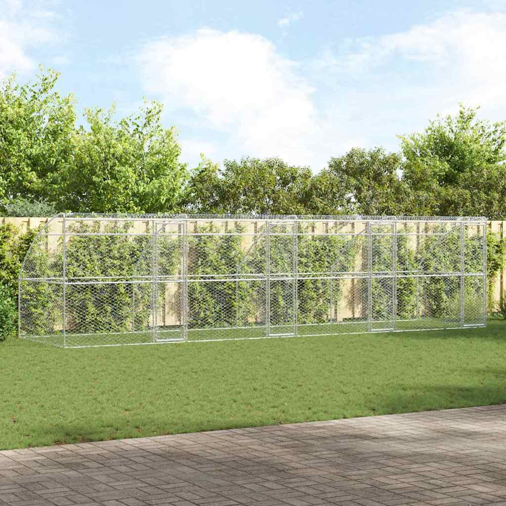 Hundekäfig 4 stk. Silber 8 x 2 x 2 m Verzinkter Stahl