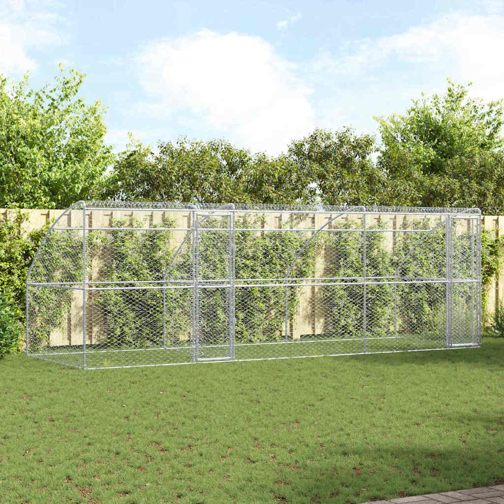 Hundekäfig 3 stk. Silber 6 x 2 x 2 m Verzinkter Stahl