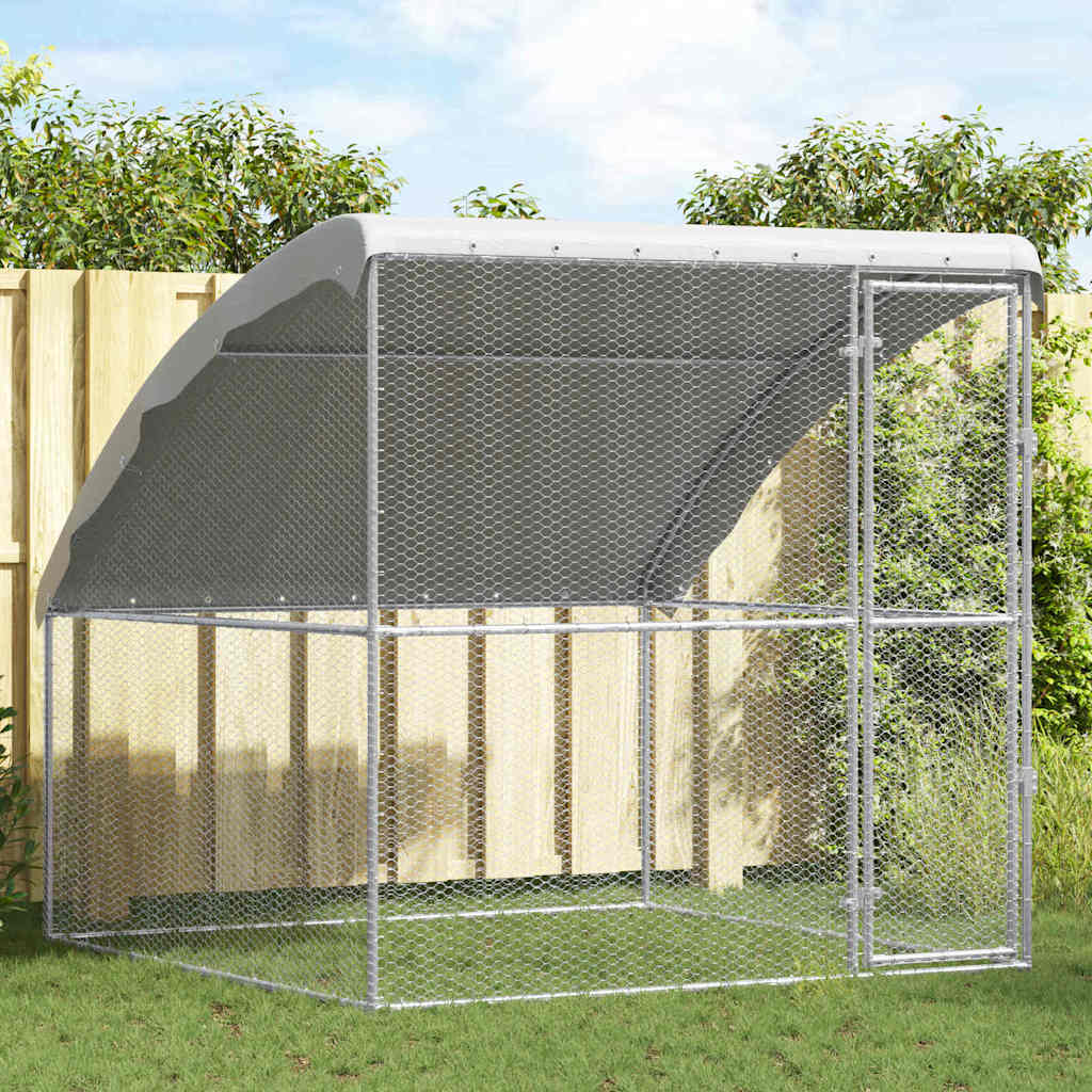 Hühnerkäfig Silber 2 x 2 x 2 m Verzinkter Stahl