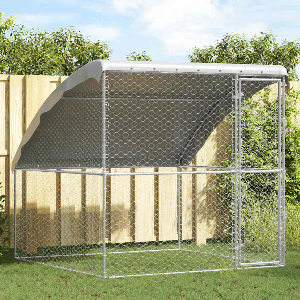 Hundekäfig Silber 2 x 2 x 2 m Verzinkter Stahl