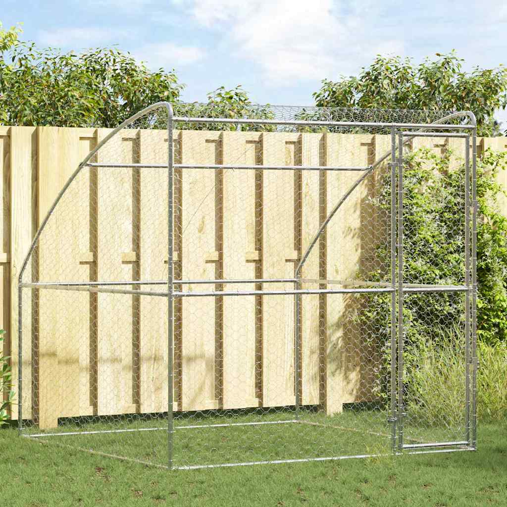 Hundekäfig Silber 2 x 2 x 2 m Verzinkter Stahl