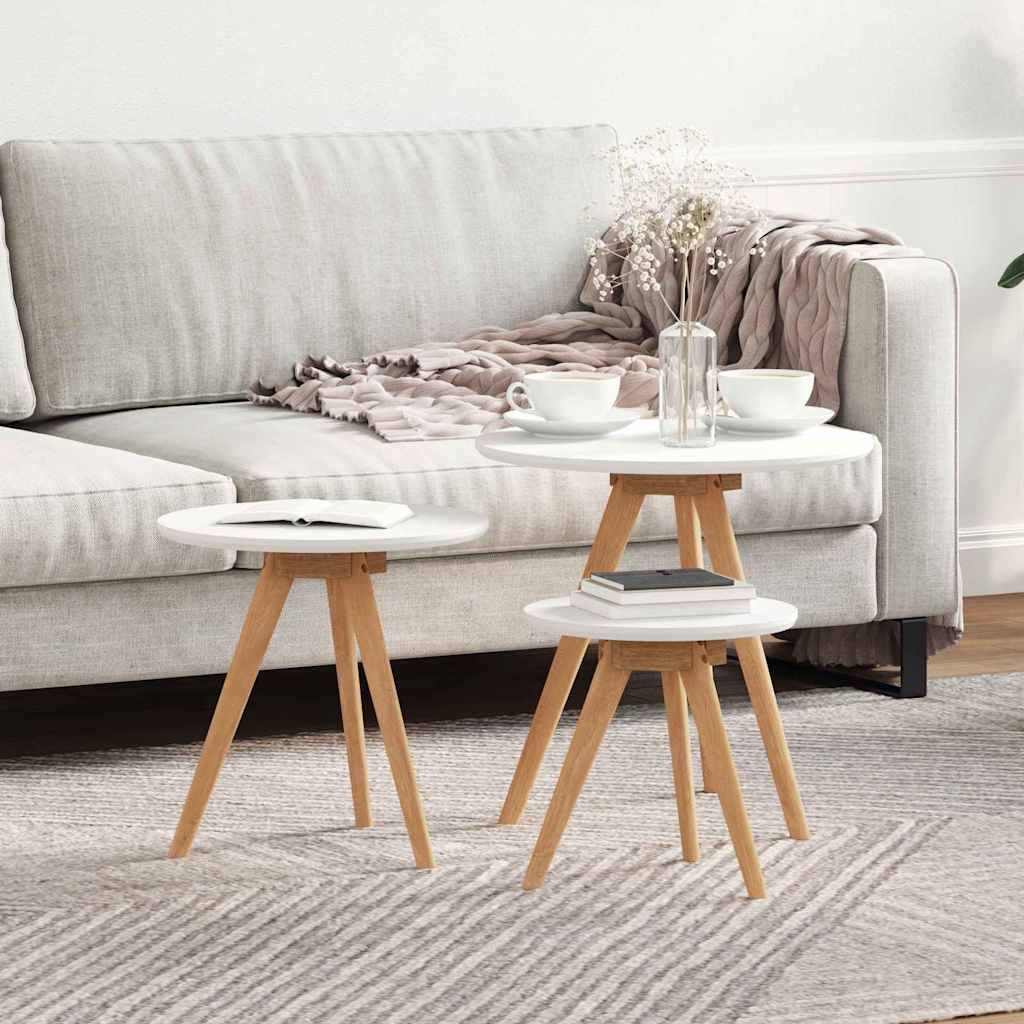 Couchtisch 3 stk. Braun 50 x 50 x 46 cm Massivholz aus Walnuss