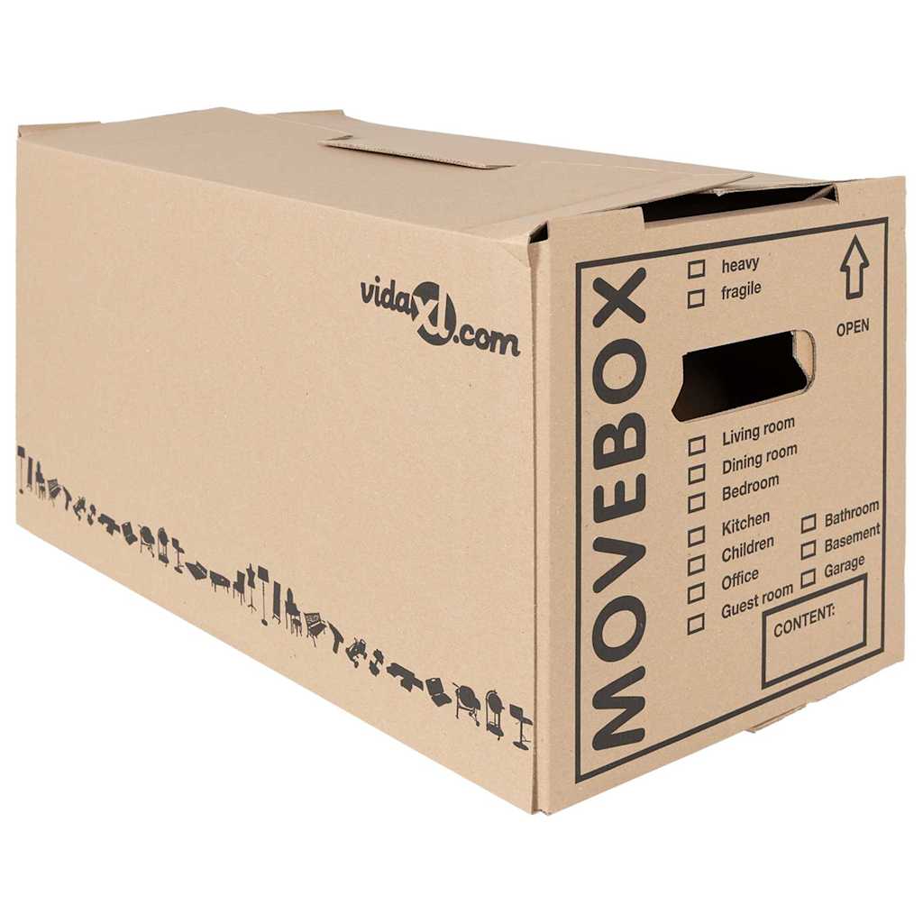 Umzugsbox mit Speicher 20 Stk. Natur 59 x 31,5 x 31,5 cm Karton