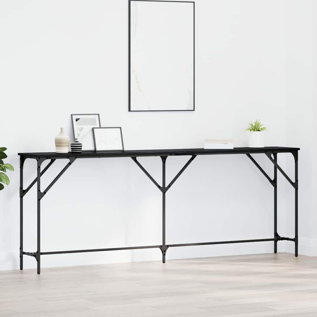 Konsolentisch Schwarz Eichen-Optik 200 x 29 x 75 cm