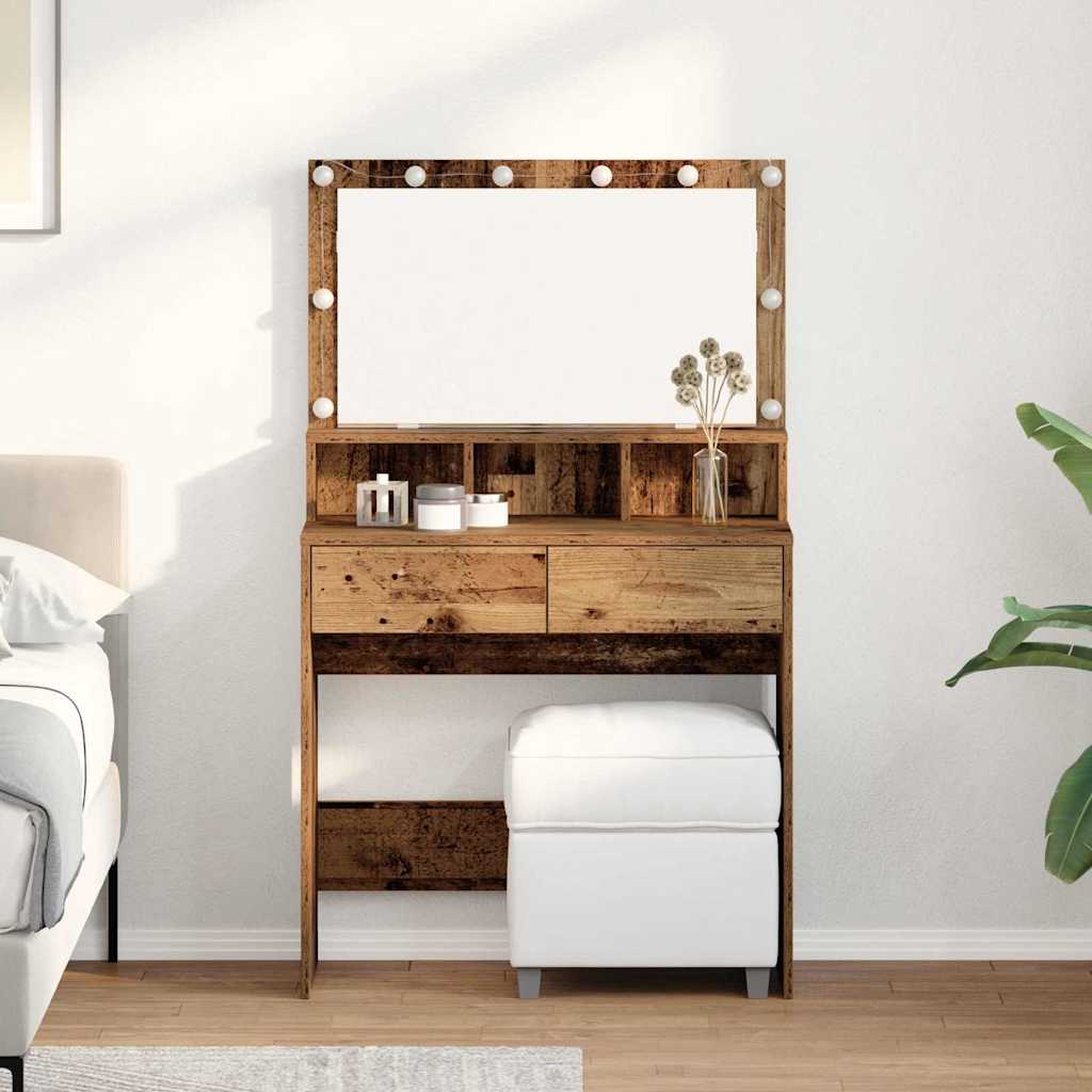 Schminktisch Altholz 80 x 41 x 134,5 cm Holzwerkstoff