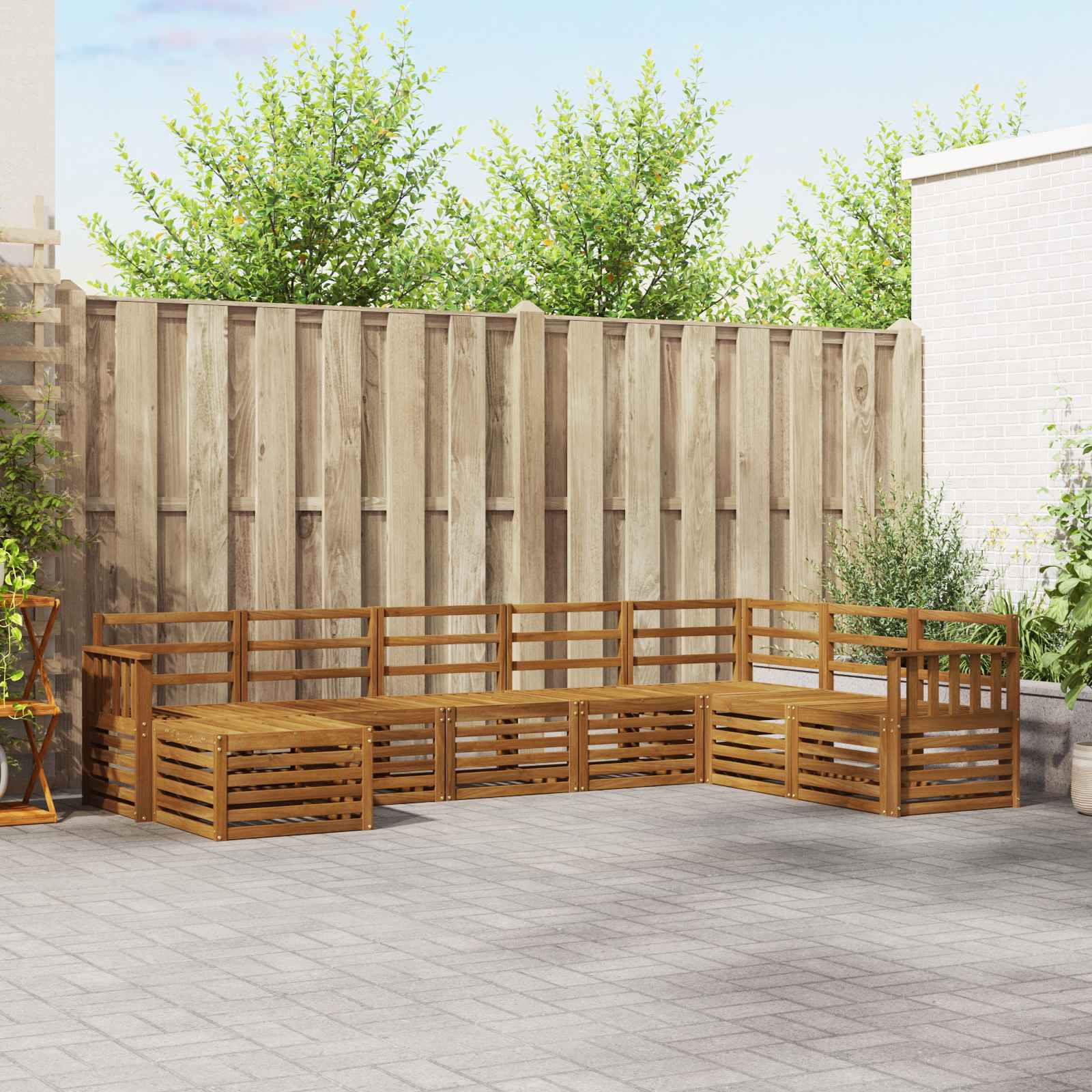 Outdoor-Sofagarnitur 8 stk. Natur