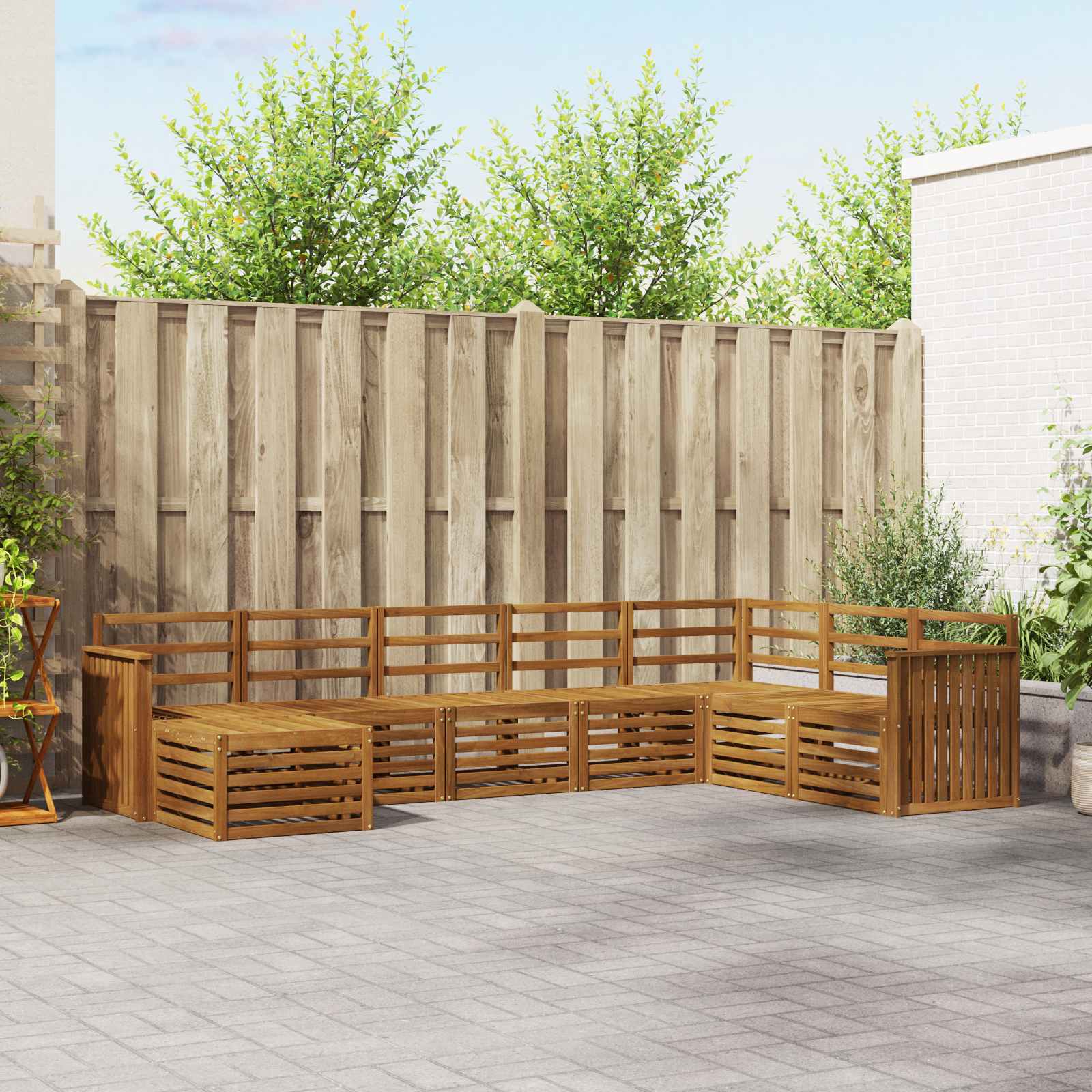 Outdoor-Sofagarnitur 8 stk. Natur