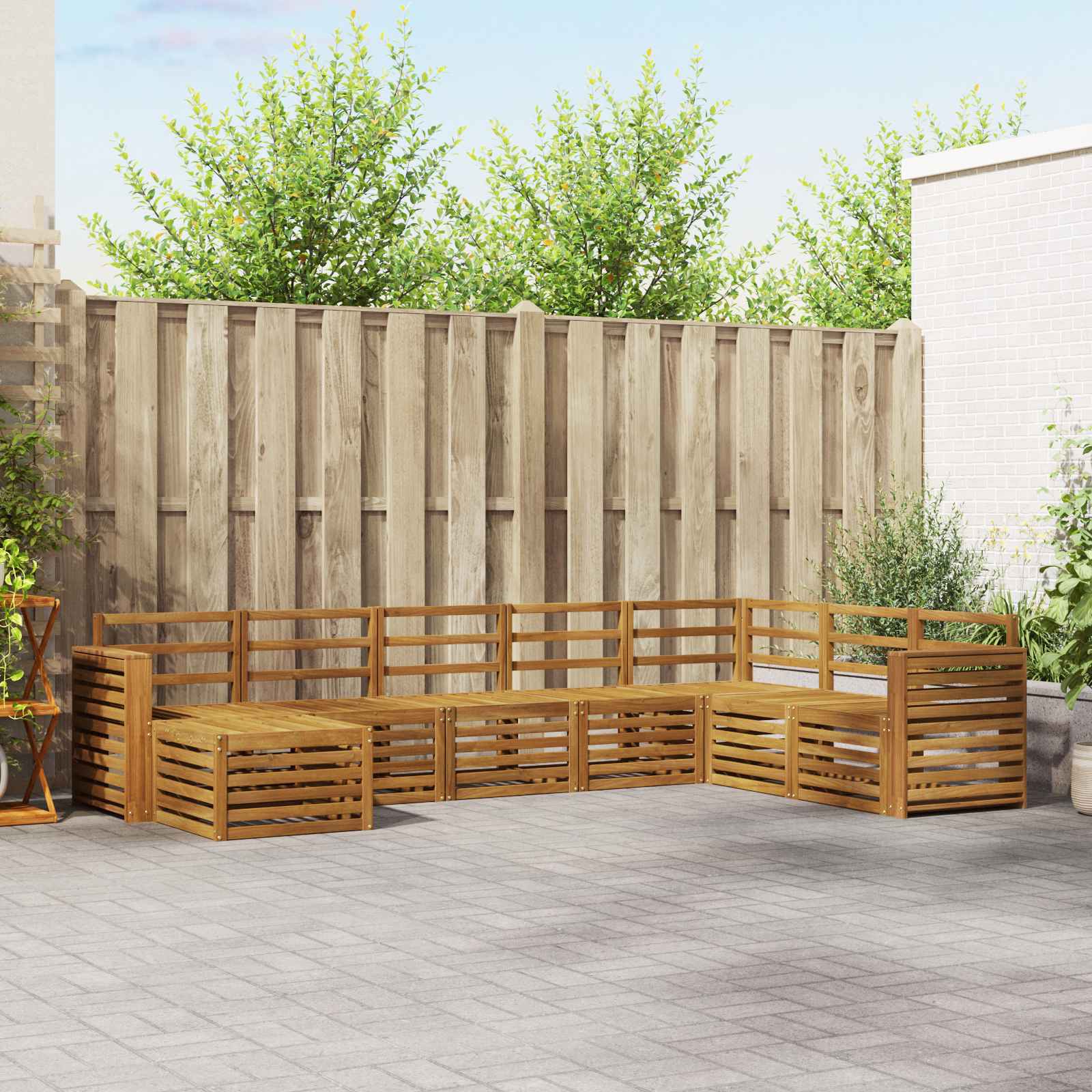 Outdoor-Sofagarnitur 8 stk. Natur