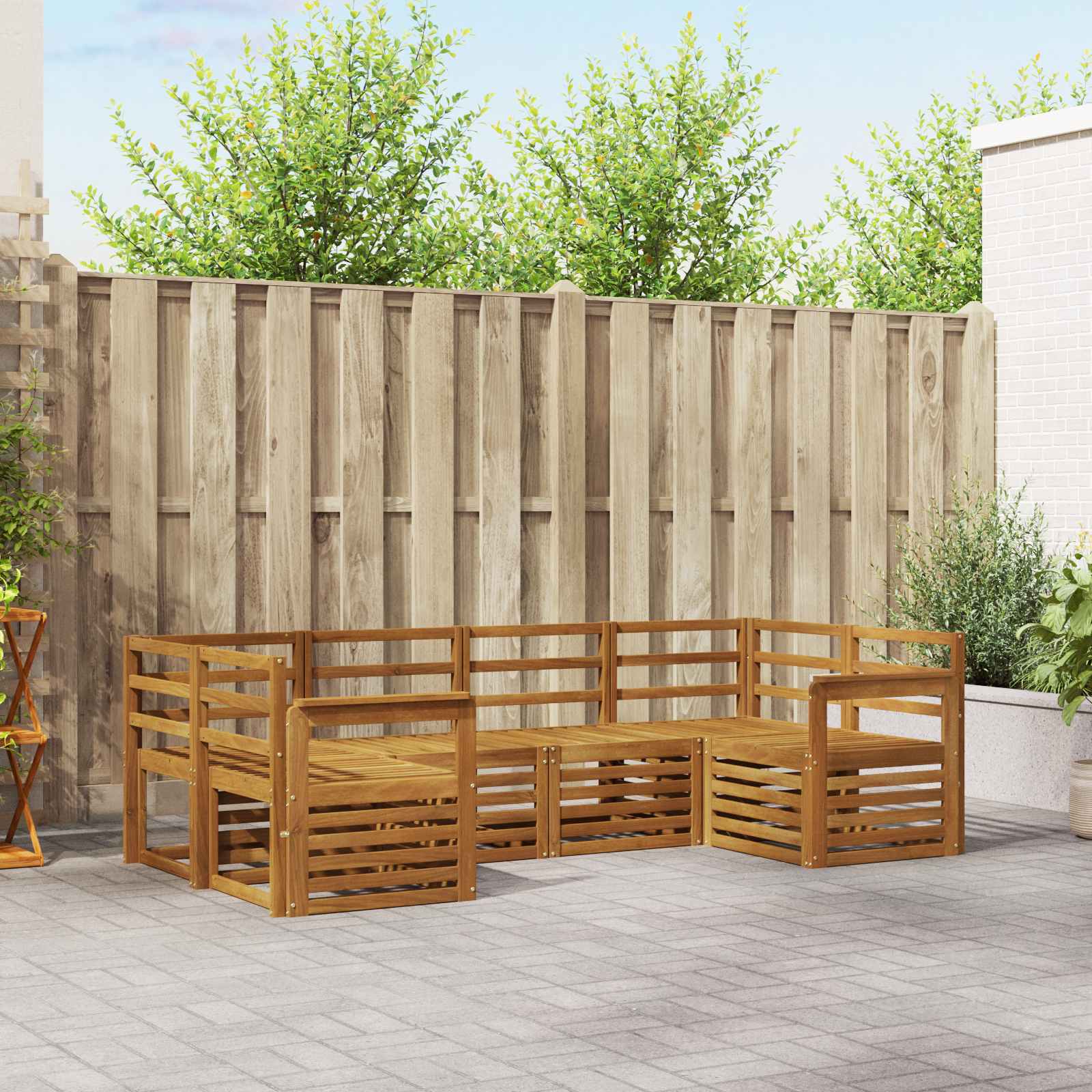 Outdoor-Sofagarnitur 6 stk. Natur