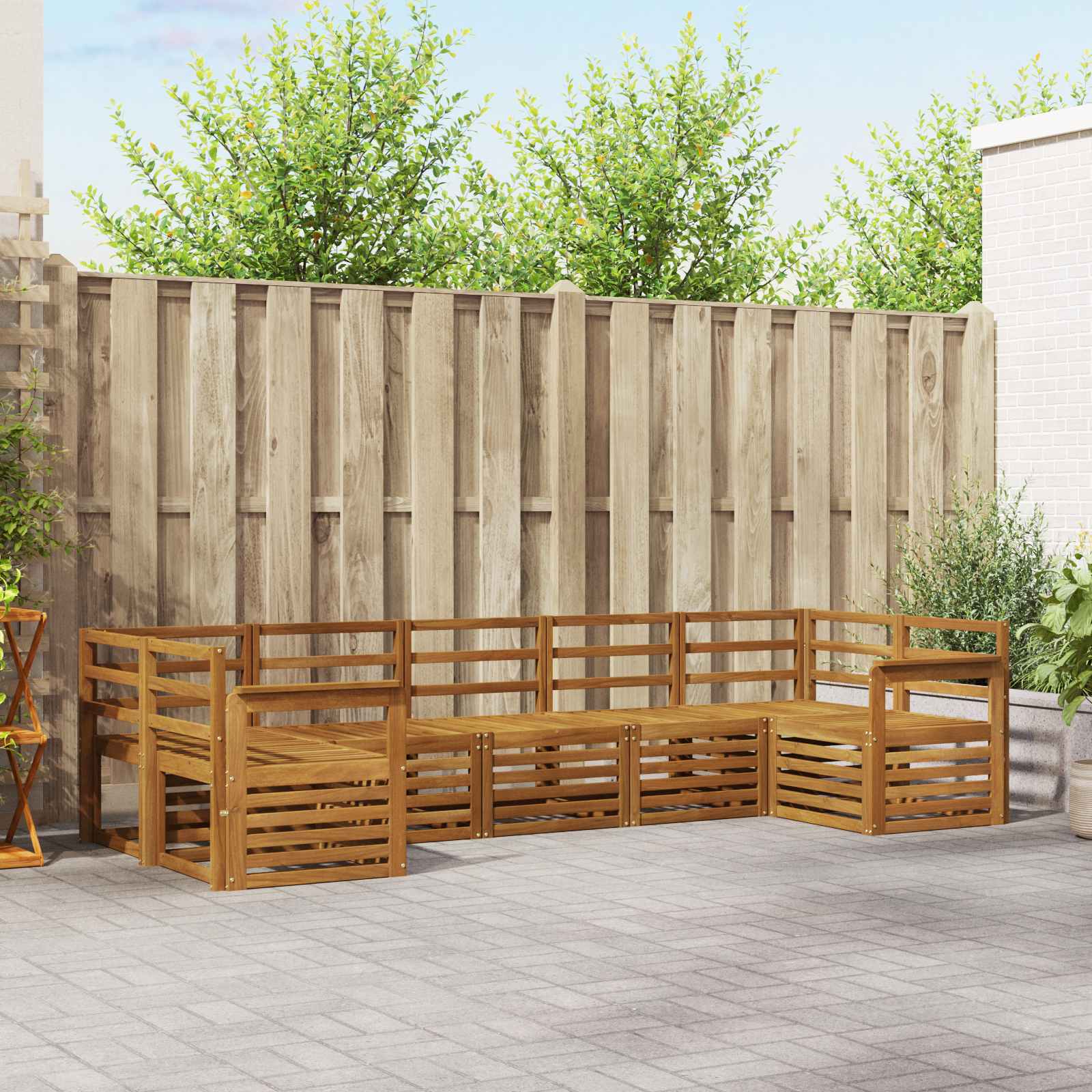 Outdoor-Sofagarnitur 7 stk. Natur