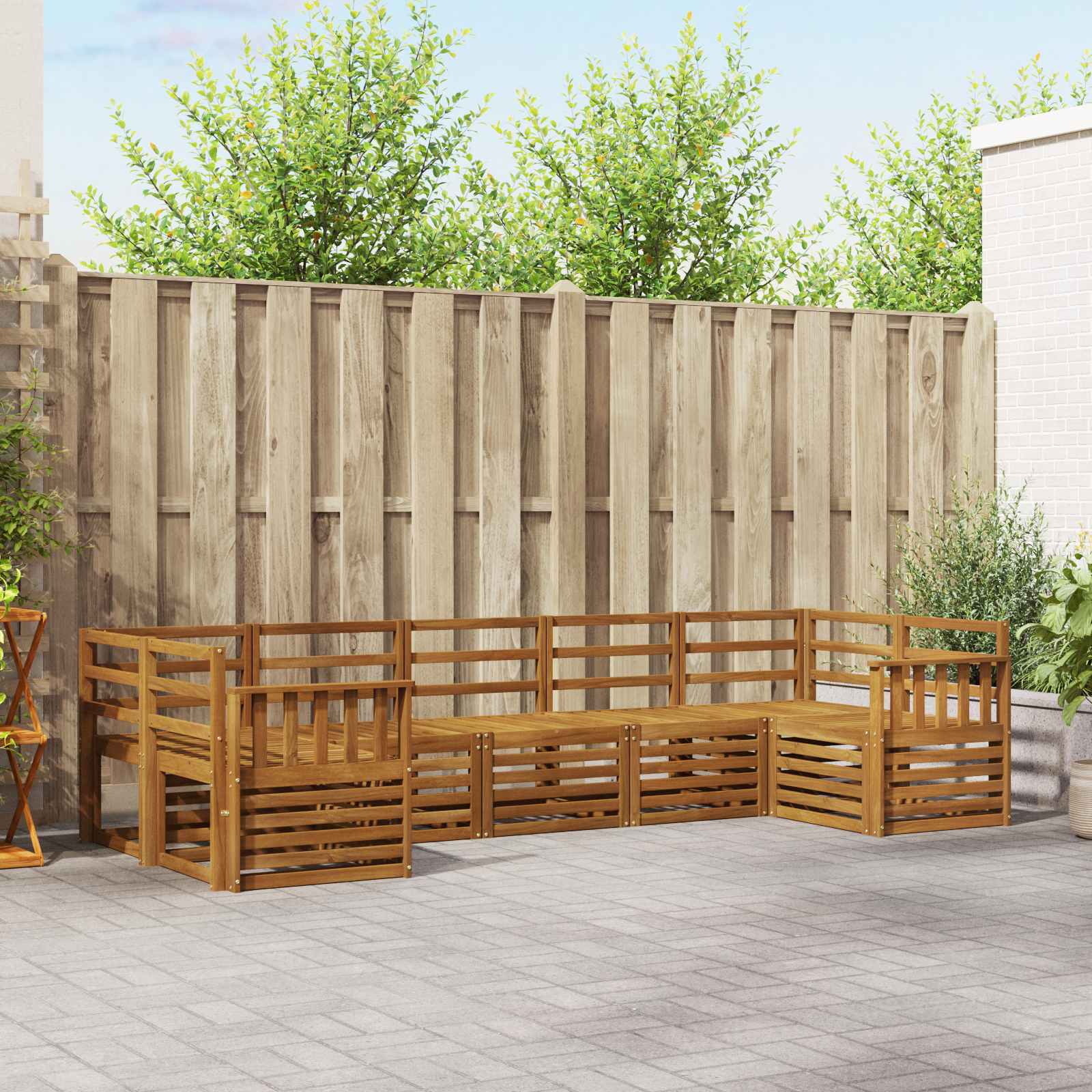 Outdoor-Sofagarnitur 7 stk. Natur