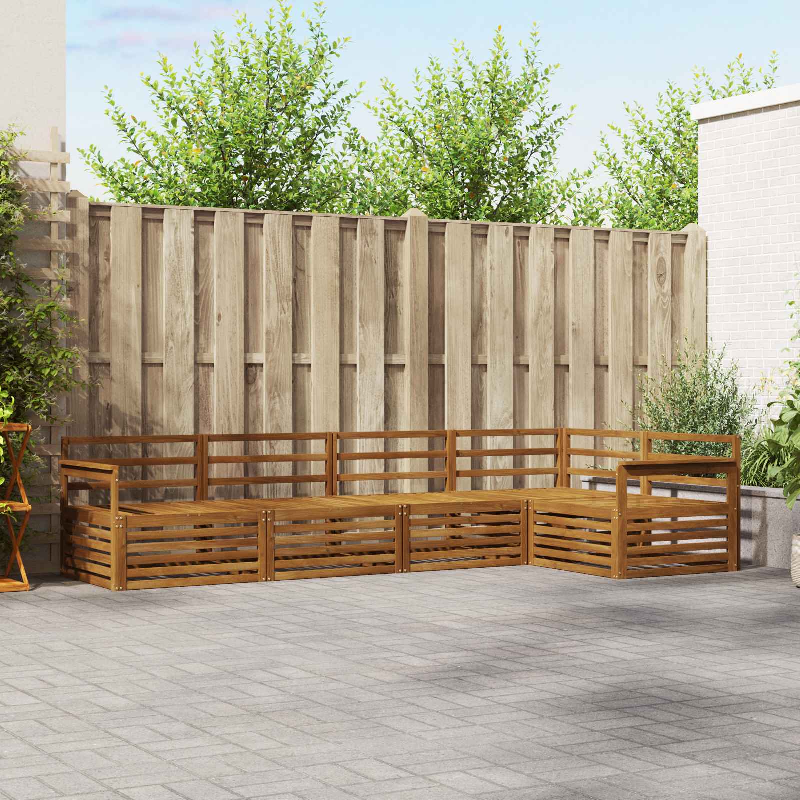Outdoor-Sofagarnitur 5 stk. Natur