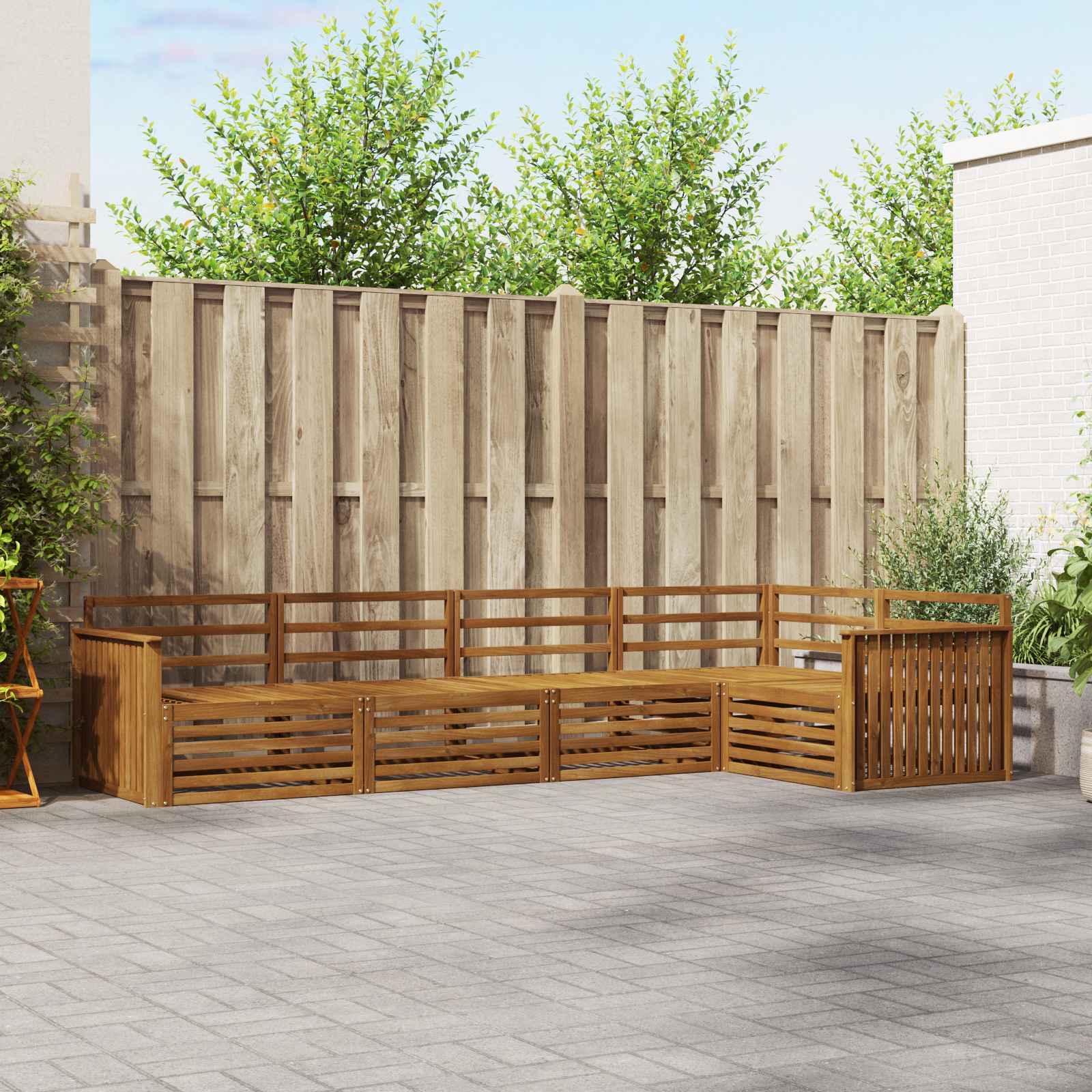 Outdoor-Sofagarnitur 5 stk. Natur