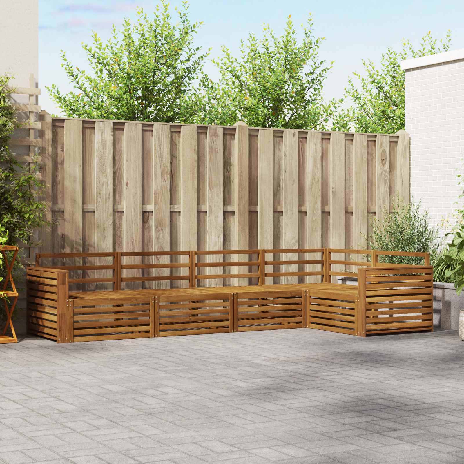Outdoor-Sofagarnitur 5 stk. Natur