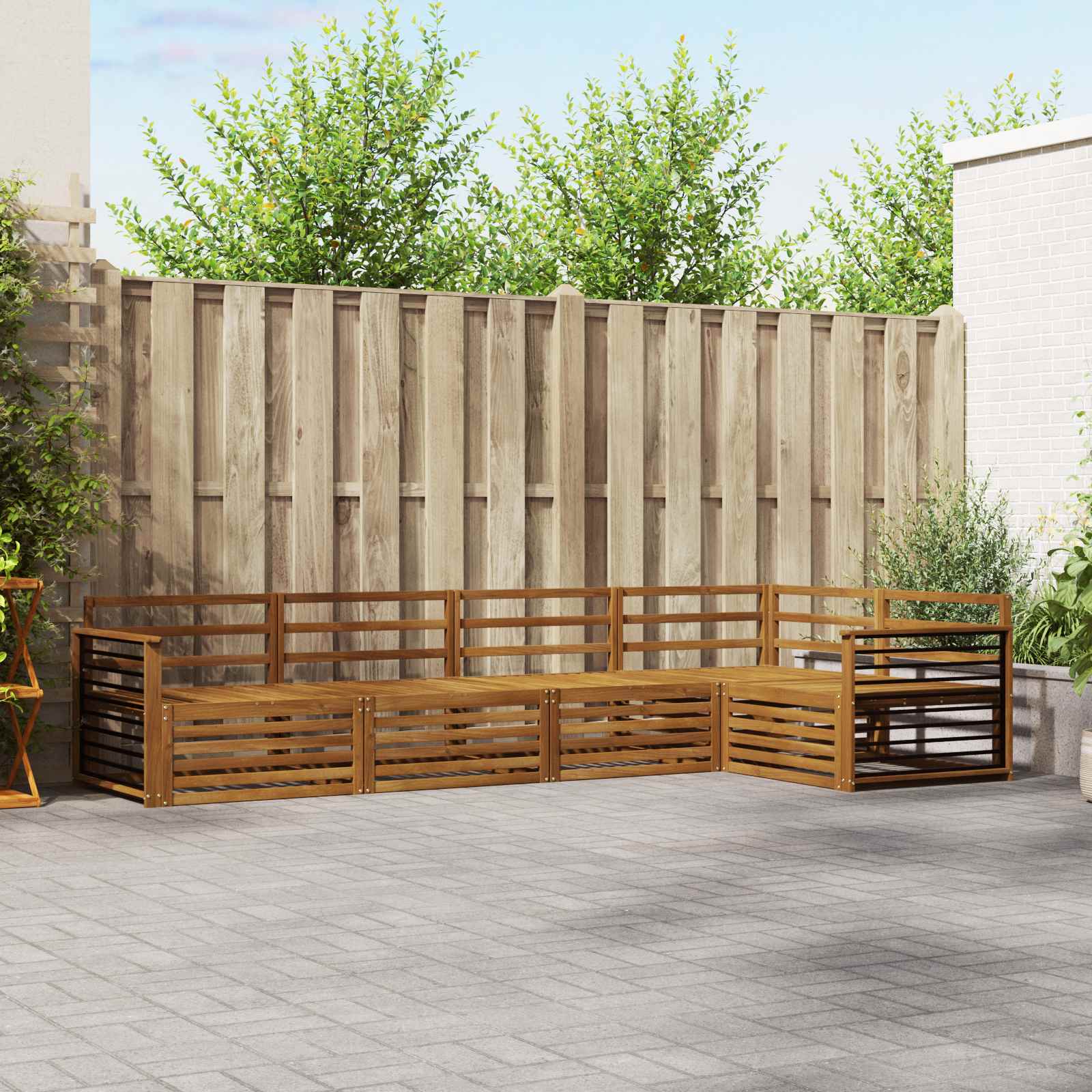 Outdoor-Sofagarnitur 5 stk. Natur