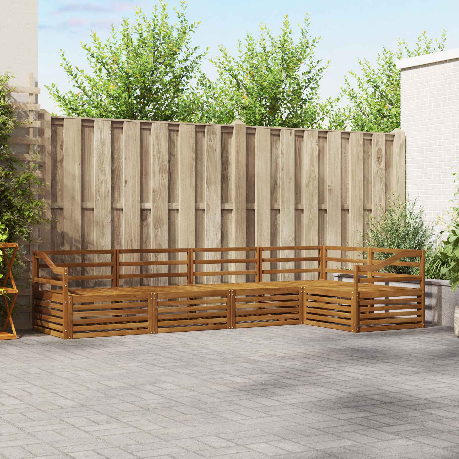 Outdoor-Sofagarnitur 5 stk. Natur