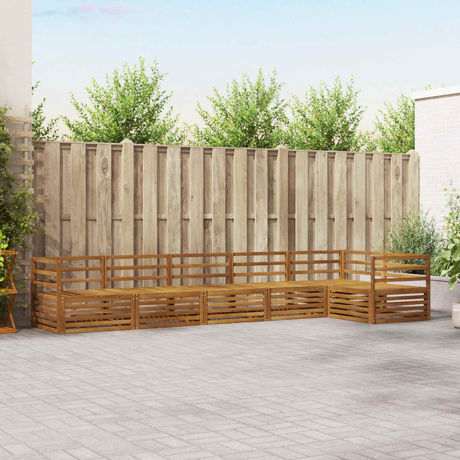 Outdoor-Sofagarnitur 6 stk. Natur