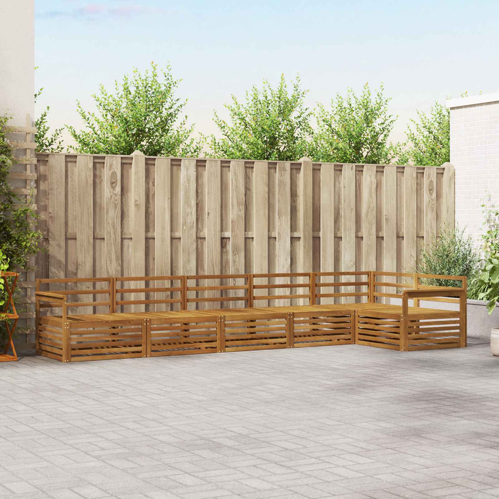 Outdoor-Sofagarnitur 6 stk. Natur