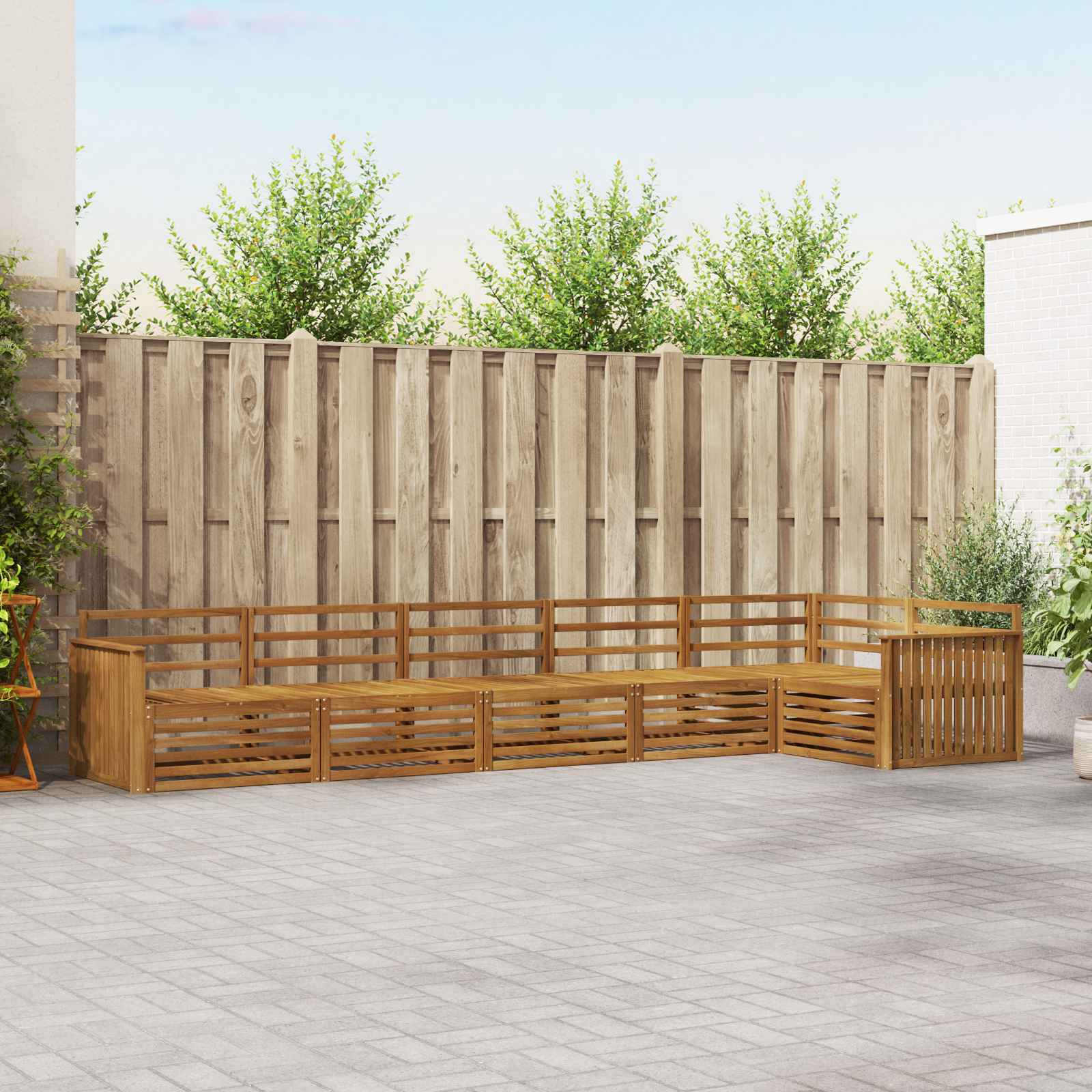Outdoor-Sofagarnitur 6 stk. Natur