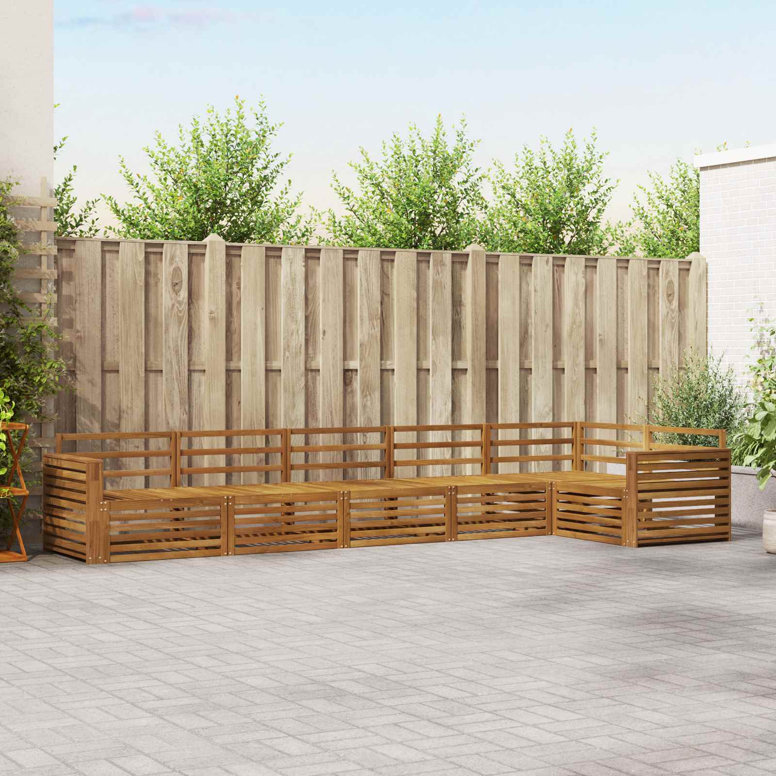 Outdoor-Sofagarnitur 6 stk. Natur
