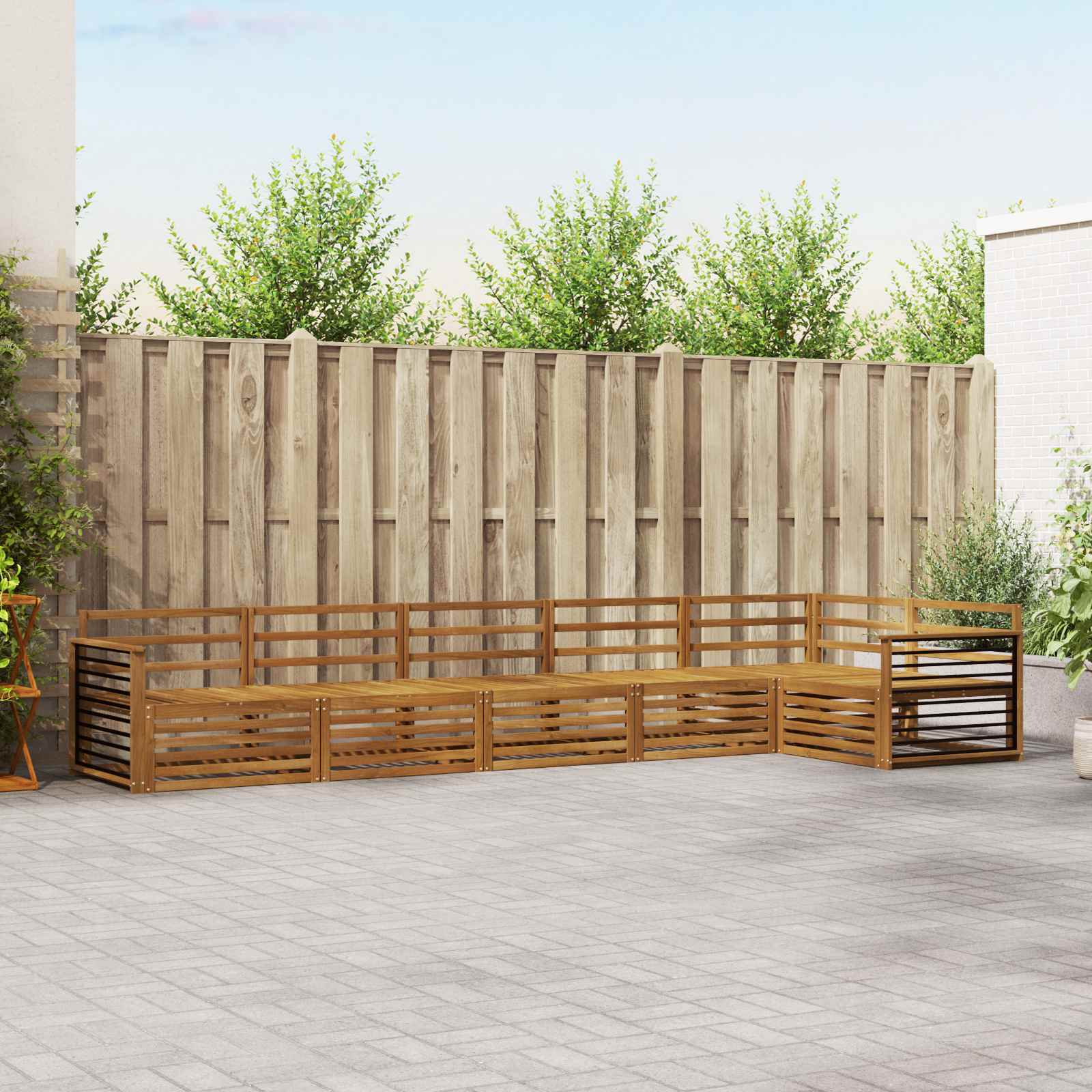 Outdoor-Sofagarnitur 6 stk. Natur