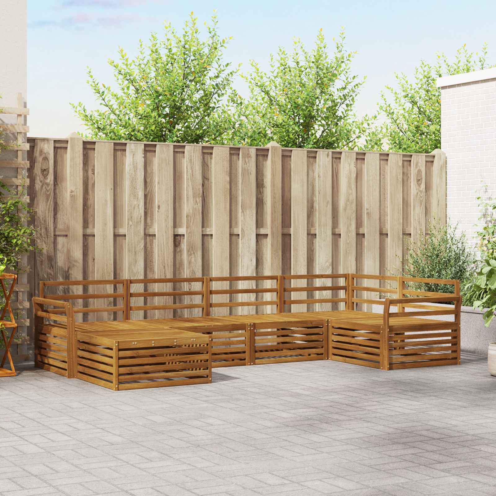 Outdoor-Sofagarnitur 6 stk. Natur Massivholz Akazie