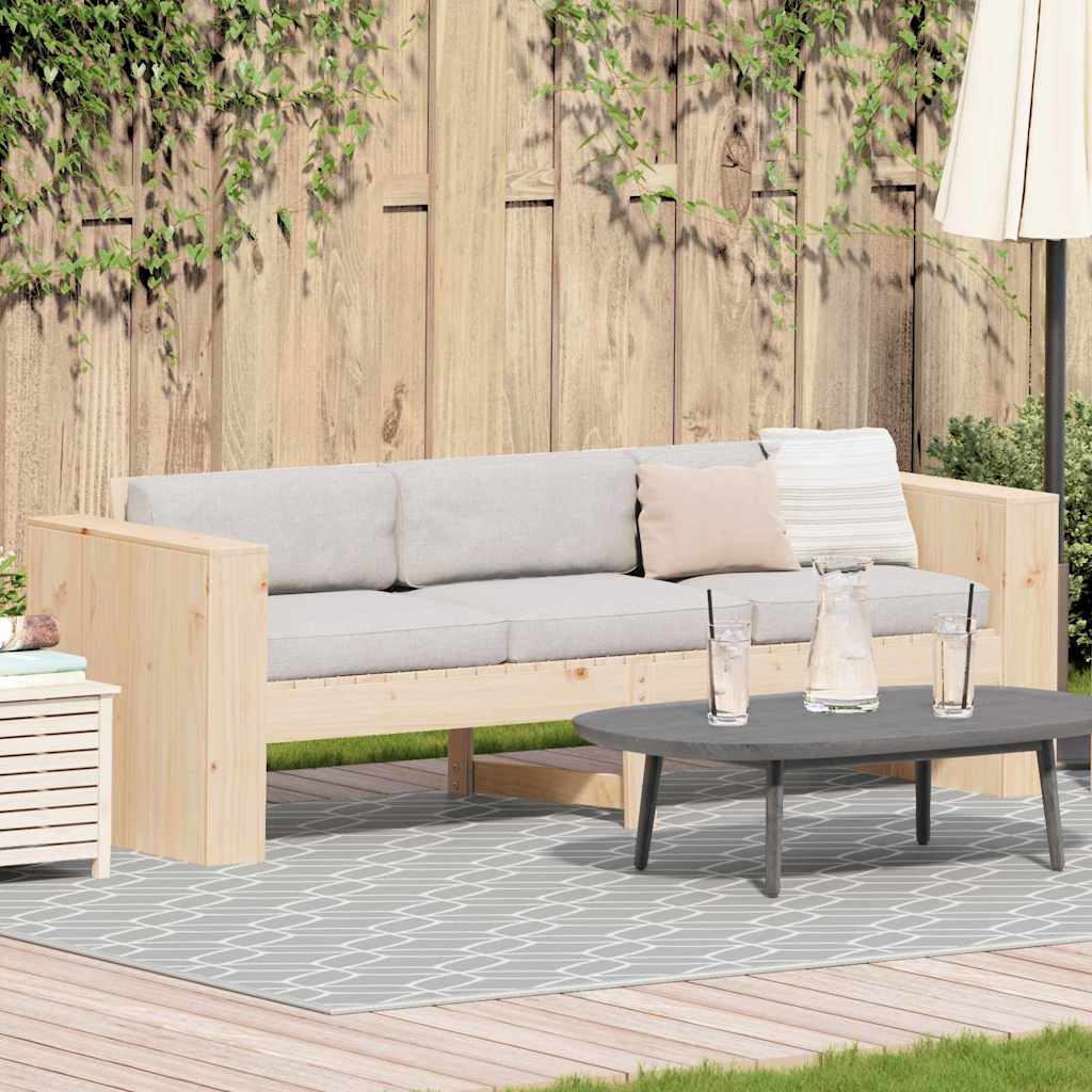 Garten-Sofa Natur 185,5 x 60 x 62 cm Massives Kiefernholz