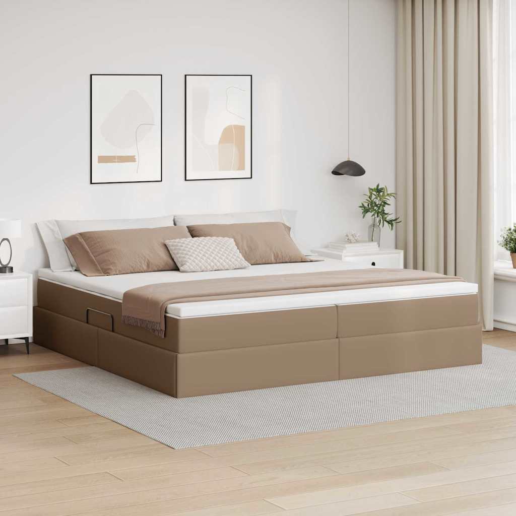 Aufbewahrungsbett mit Matratze Cappuccino 200 x 200 cm