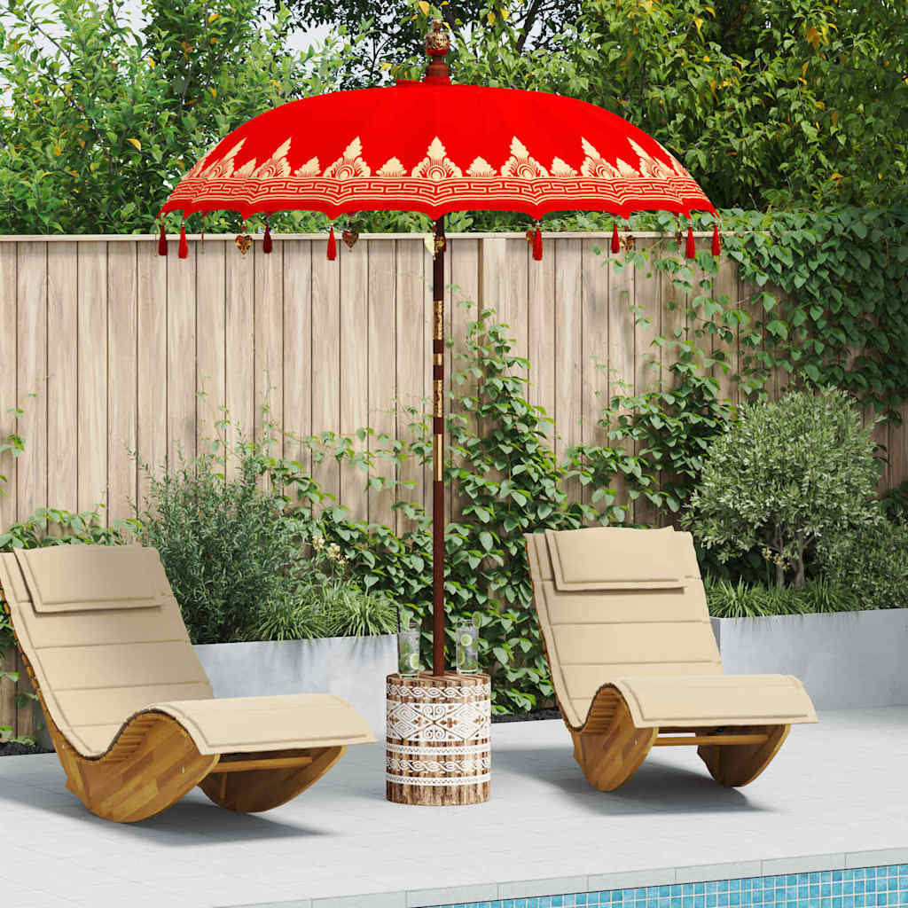 Balinesischer Sonnenschirm Rot 180-190 cm