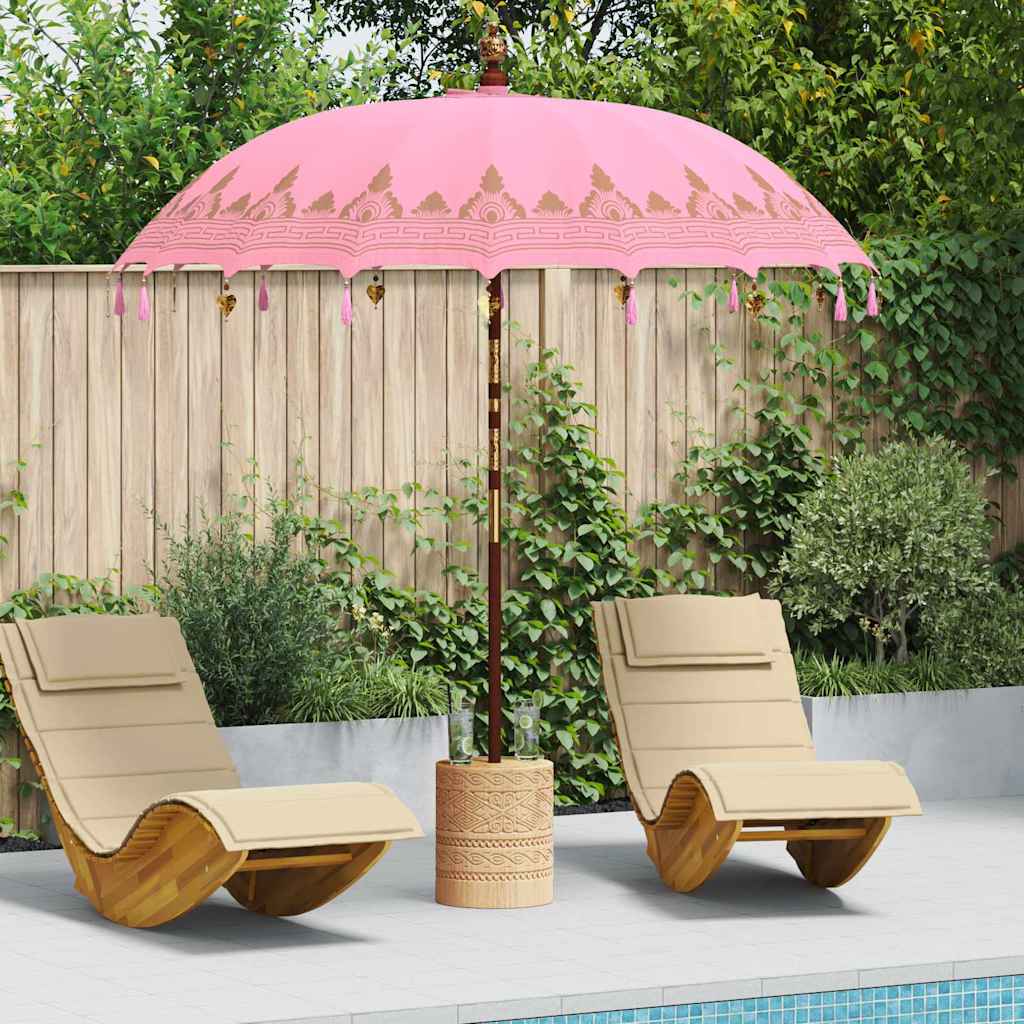 Balinesischer Sonnenschirm mit Sockel Rosa 215 x 215 x 260 cm
