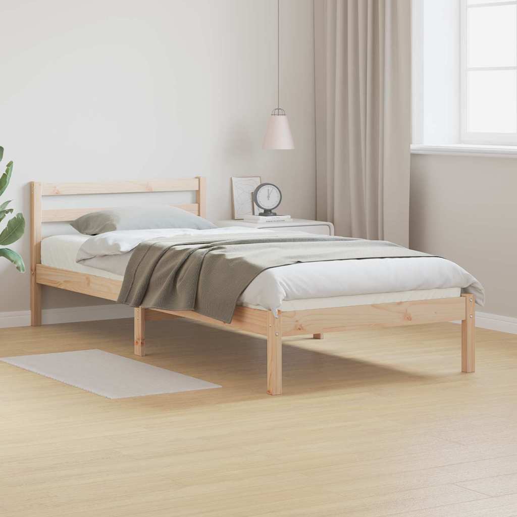 Bettrahmen Braun 215,5 x 85,5 x 69,5 cm Massivholz Kiefer
