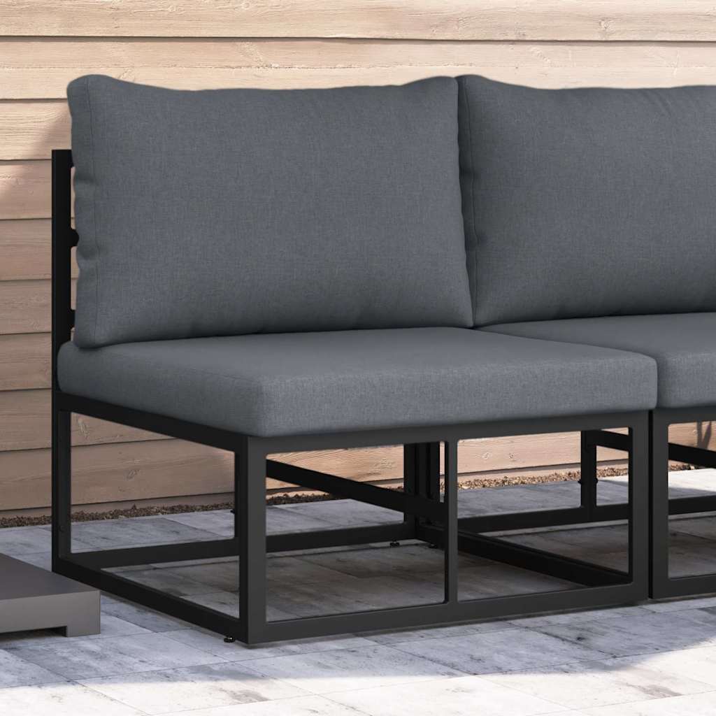 Gartenmöbel Metall Schwarz und Anthrazit 70 x 71,5 x 71 cm