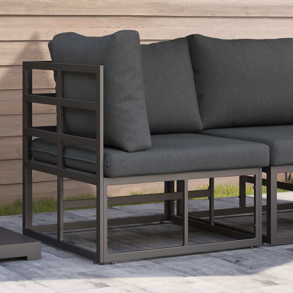 Gartenmöbel Metall Schwarz und Anthrazit 71,5 x 71,5 x 71 cm