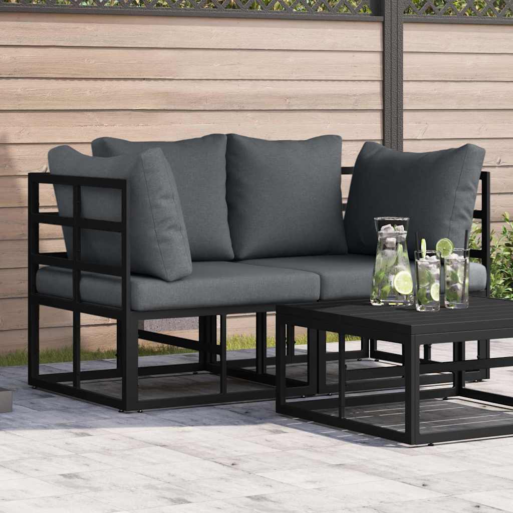 2 stk. Gartenmöbel Metall Schwarz und Anthrazit