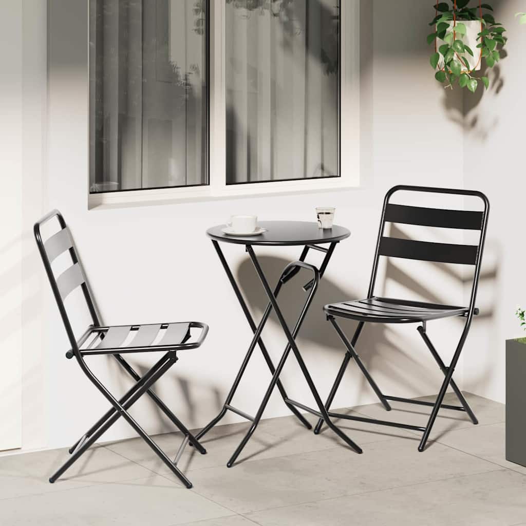 Garten Bistro Set 3 stk. Anthrazit Stahl
