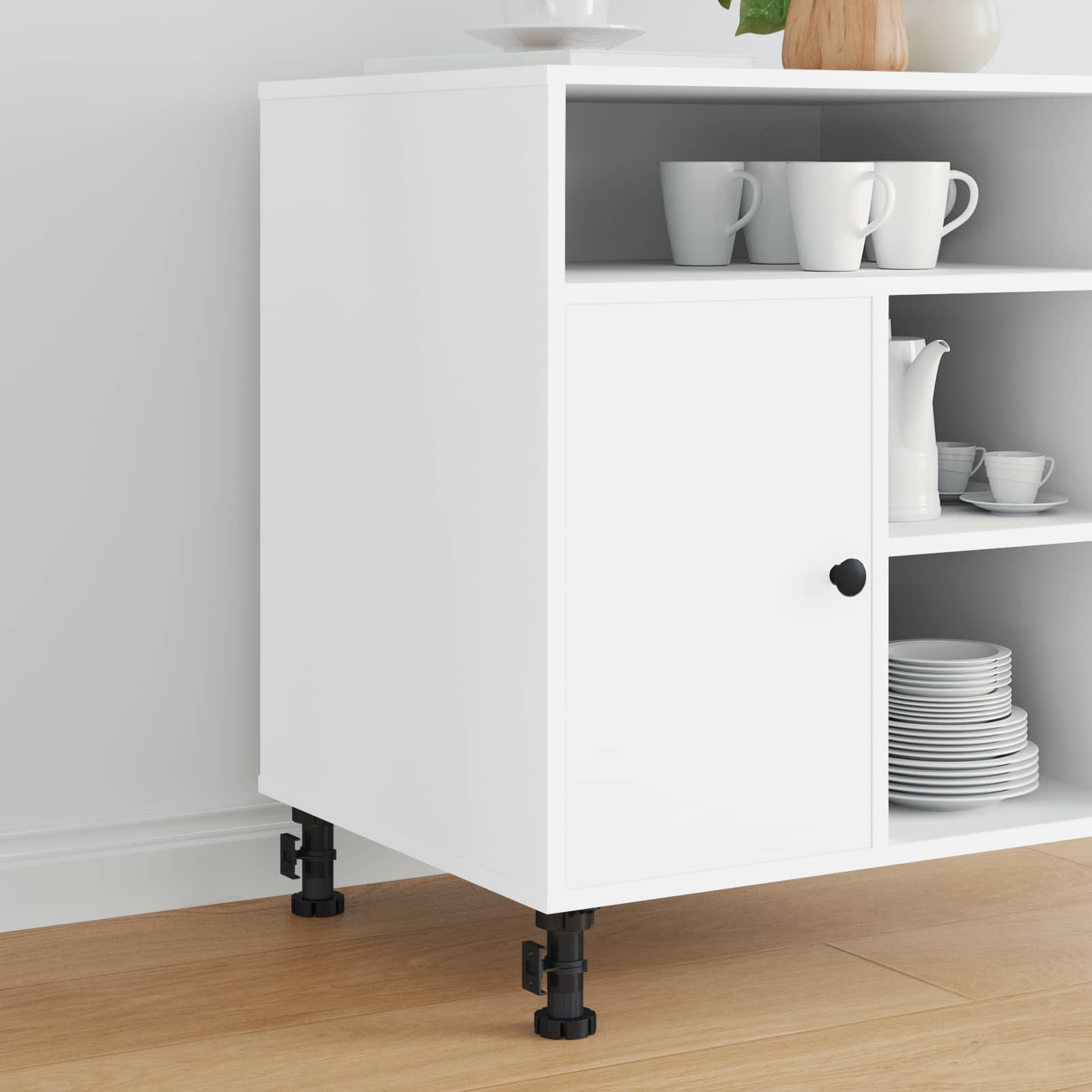 Möbelbeine Verstellbar 12 Stk. Schwarz 46 x 46 x 128 mm PP
