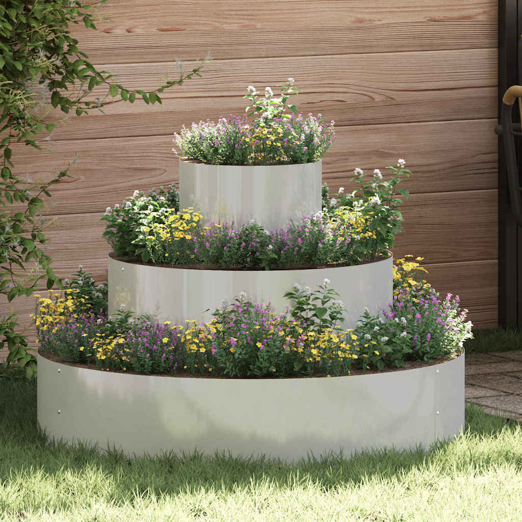 Garten-Pflanzgefäß Silber 90 x 90 x 20 cm Verzinkter Stahl