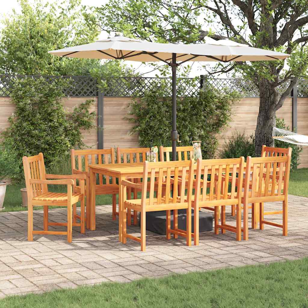 Garten Essgruppe 9 stk. Braun Massivholz Akazie