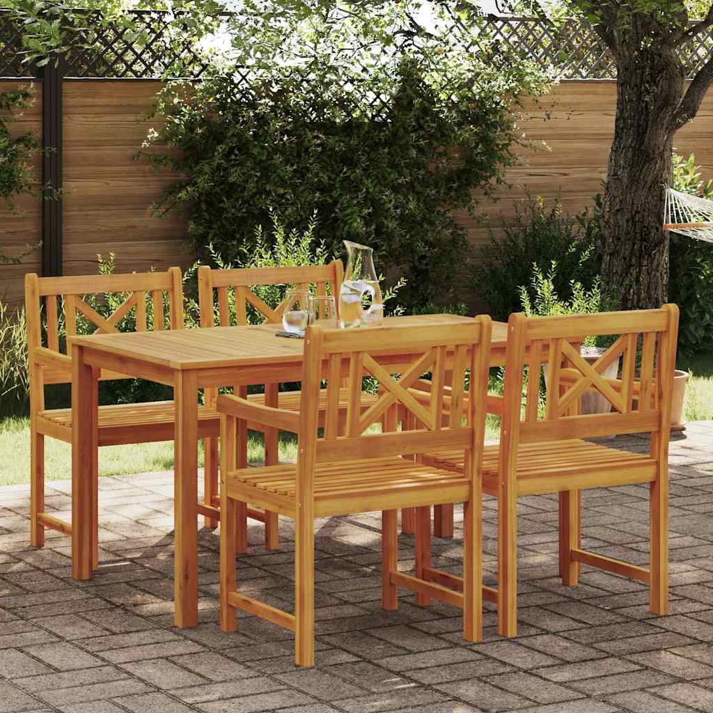 Garten Essgruppe 5 stk. Braun Massivholz Akazie