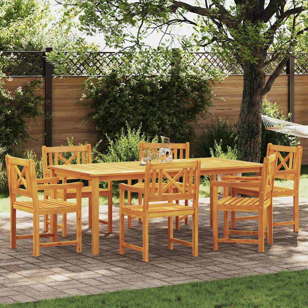 Garten Essgruppe 7 stk. Braun Massivholz Akazie
