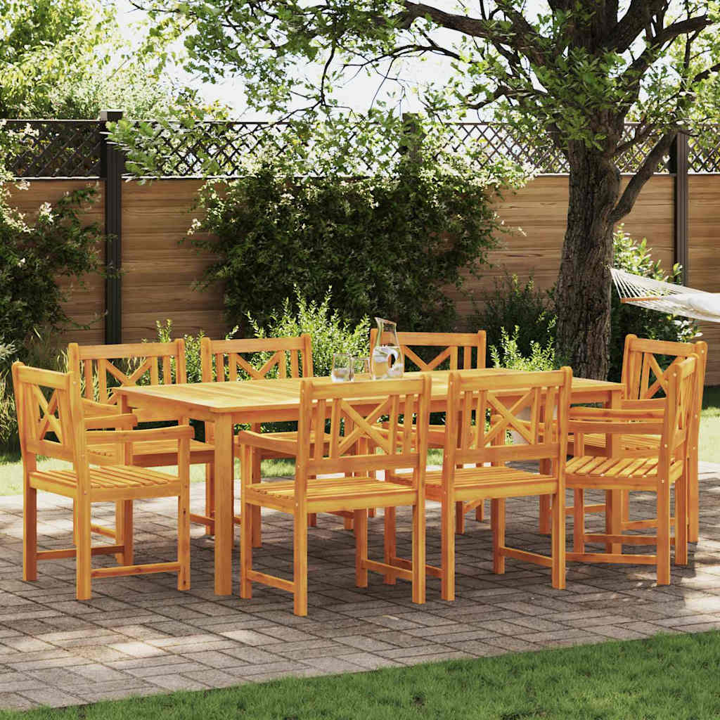 Garten Essgruppe 9 stk. Braun Massivholz Akazie