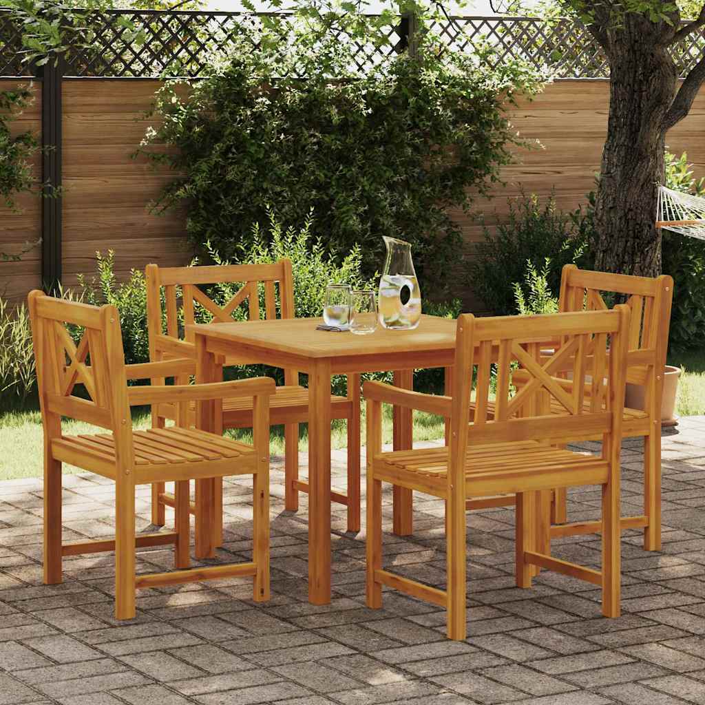 Garten Essgruppe 5 stk. Braun Massivholz Akazie