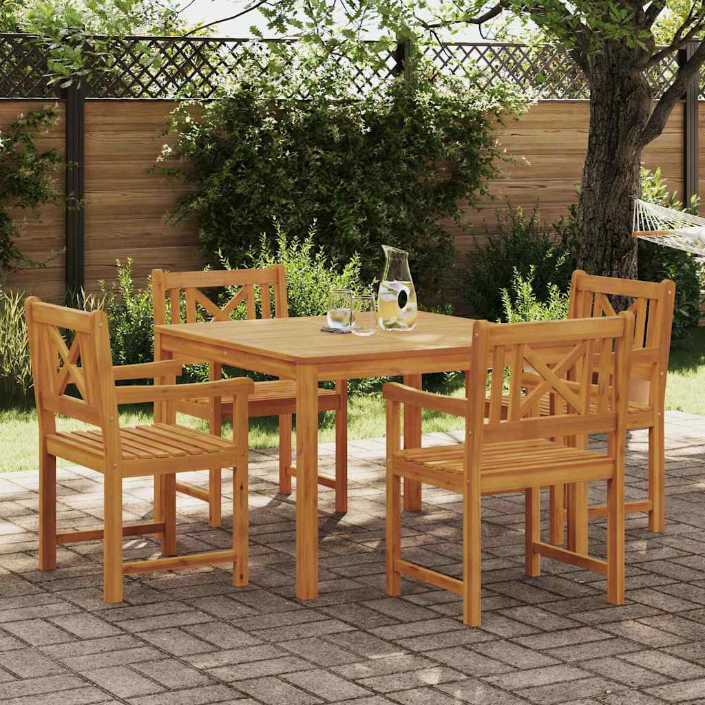 Garten Essgruppe 5 stk. Braun Massivholz Akazie